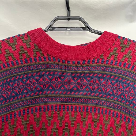 Vtg 80s Christian Dior Monsieur Mens Sweater Sz L Preppy Grandpa Geometric USA - Picture 2 of 12